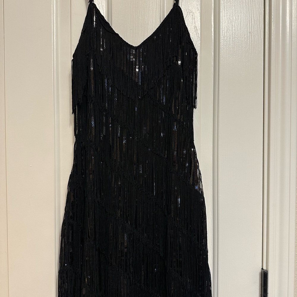 Lulu’s Black Fringe Mini Dress